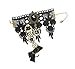 Meiysh Gothic Lolita Retro Steampunk Gear Lace Slave Bracelet Wristband Black Flower Ring (black 1)