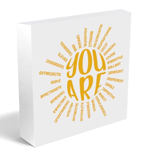 Yellow Sunshine Wood Box Sign, Motivational Inspirational Desk Decor 5x5 In at Amazon