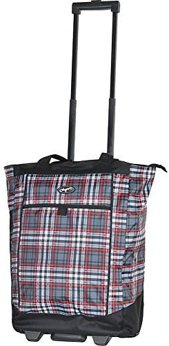 Olympia USA Shopper Tote Bag - 20" (Plaid Black)