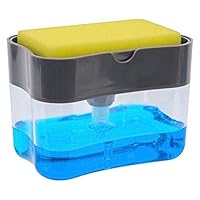 Feel-ling Soap Dispenser Kitchen Dish Soap Dispenser and Sponge Caddy Non-Toxic Odorless Hand Soap Dispenser for Kitchen