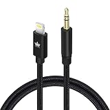 Aux Cable for car, Kingone Aux Cord Compatible with iPhone X/7/8/Xs/Xr/iPad/iPod【Nylon Braided】 3.3ft for Car & Home Stereo &Headphone