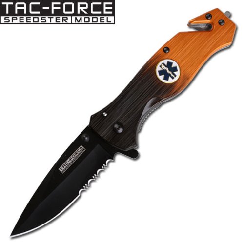RITE EDGE - Assisted Open EMS FOLDING KNIFE W/ CLIP, Seatbelt Cutter and Glass Breaker