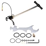 Yosoo High Pressure Hand Pump, PCP Stainless Steel 3 Stage Air Gun Rifle Filling Stirrup Pump Hand Pump 4500PSI Gas Filter Silver