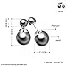 Silver Black Double Pearl Earring Studs Women 18k Gold Plated Jewelry Gift