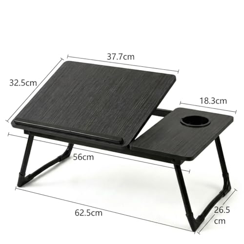 Foldable Laptop Desk for Bed Couch, Adjustable Lap Desk with Cup Holder, Portable Small Bed Tray Table for Laptop, Writing, Reading