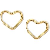 Hclian Heart Hoop Earrings for Women 18K Gold Plated Love Heart earrings minimalist Love Heart Earrings Fashion Jewelry