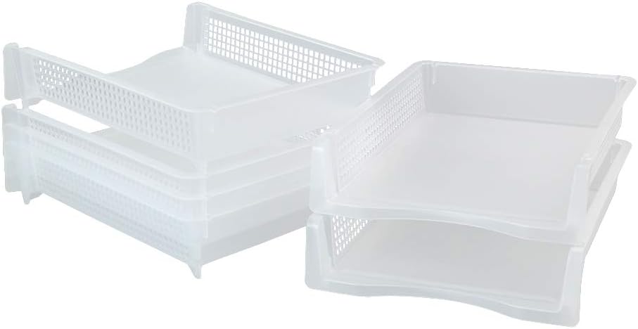 Zerdyne 6-Pack Clear Plastic Stackable File Trays, Desk Trays : Office Products