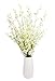 Artificial Orchids Flowers, 12 Pcs Silk Fake Orchids Flowers in Bulk Orquideas Flowers Artificial for Indoor Outdoor Wedding Home Office Decoration Festive Furnishing White