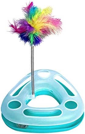Petories Catch The Feather Cat Toy - Interactive Spinning Ball For Hours Of Exercise &amp; Happy Cat Play - Pet Gift in Multiple Colors - (Green)