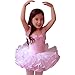 CM-Kid Girls Short Sleeve Ballet Dance Dress Ruffle Tutu Skirted Gymnastics Leotard 2-9 Years