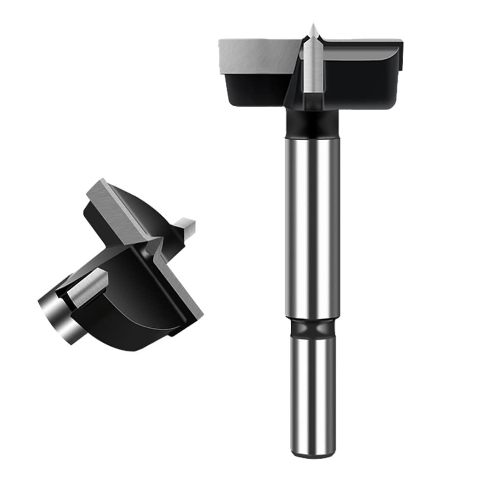 ASNOMY 40mm Forstner Drill Bit, Carbide Tipped Forstner Bit for Hard Wood, Wood Drilling Hole Saw Set Woodworking Hinge Cutter Tool Kits for Plastic Plywood