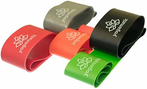 Artmatic Fit Resistance Loop Exercise - Set of 5 Premium Natural Latex Workout Bands include Carry Bag, The best for lose weight, fitness, pilates and yoga