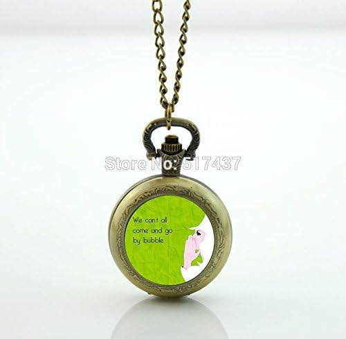 Pretty Lee Wizard Of Oz Pocket Watch Necklace Glass Cabochon Locket Necklace Style Retro Vintage Pocket Watch Necklace
