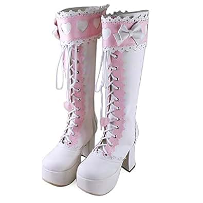 white flatform boots