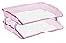 Acrimet Facility 2 Tier Letter Tray, Side Load, Letter Size/A4, Desktop File Organizer, Plastic (Clear Pink Color)
