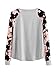 ROMWE Women's Long Sleeve Top Casual Floral Print T-shirt Tee