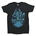 STAR WARS Millennium Falcon Glow-in-The-Dark Adult T-Shirt - Black (Large)