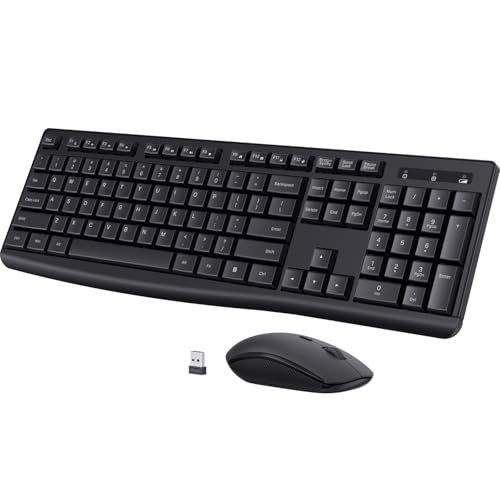 Kabellose Tastatur und Maus, COLIKES 2,4 G USB schnurlose Maus und Tastatur, 3 DPI-Ebenen, schlank, ergonomisch, reaktionsschnelles Plug-and-Play, für