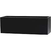 Belmont Rectangle Fiberglass Planter Box, Black, L:30" x W:10" x H:10"