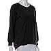 Orangeskycn Loose Women Long Sleeve Tunic Top Ladies Pullover Blouse Shirt (XL, Black)
