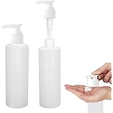 2 Pack of Refillable 8 Oz Plastic Pump Dispenser Bottles,Pump Dispenser Bottles Jars Container for Lotion,Bulk Massage Oil, S