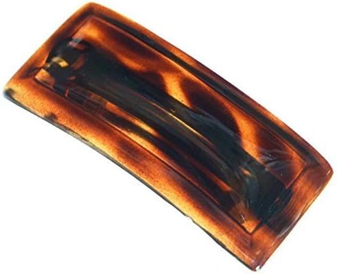 Caravan Caravan Outline Dome Rectangle Tortoise Shell Barrette Model No. 1501