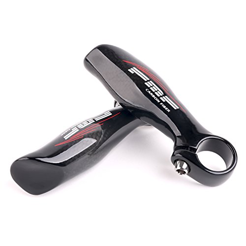 Vinqliq 2PCS Carbon Fiber MTB Bike Bicycle Cycling 7/8" Handlebar Bar End Grips Lightweight Durable with 2 Bar Plugs and Allen Wrench for MTB Road Bike (Glossy Black) (Glossy Black) - Thumbnail 2