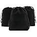 Ankirol 50pcs Velvet Drawstring Bags Jewelry Bags Pouches (black, 4" X 6")