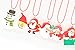 San Tokra 12 Pcs Light Up Christmas Necklace Lights, Holiday Flashing Light Necklace for Parties, Blinking LED Bulbs Santa Claus Christmas Tree Snowman Pendant, Xmas Necklace for Kids