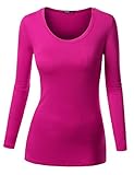 Thanth Womens Long Sleelve Scoop Neck Basic Pocket Knit Top