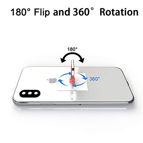 Attom Tech Transparent Phone Ring Holder Grip 360 Degree Free Rotation, Clear Cell Phone Finger Ring Kick-Stand Compat for iPhone X 8 7 Plus 6S 6 5s 5 SE, Galaxy S9 S8 S7 S6 Edge, Note 8 5 4 2 (Pink)