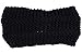 BYOS WomensWinter Fashion Cute Bow Crochet Knit Headband (Black)