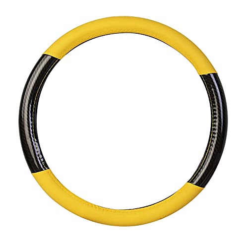 AOTOMIO Yellow Steering Wheel Cover 3D Wavy Pattern Auto Car Steering