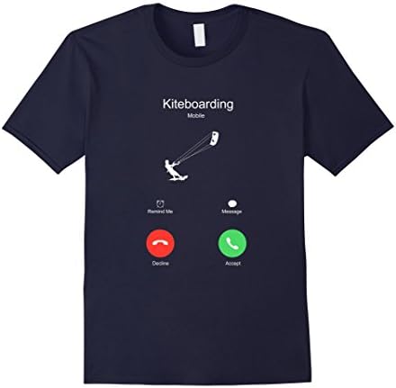Men's Kiteboarding T Shirt - Kiteboarding Is Calling Me Shirt Large Navy
