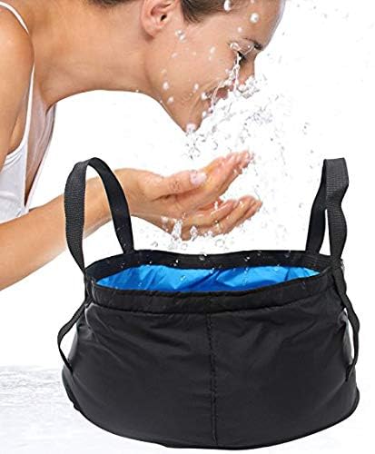 Foldable Pond Portable Waterproof Folding Bucket Camping Outdoor Fishing Travel 10 Litres (Blue) - Image 3