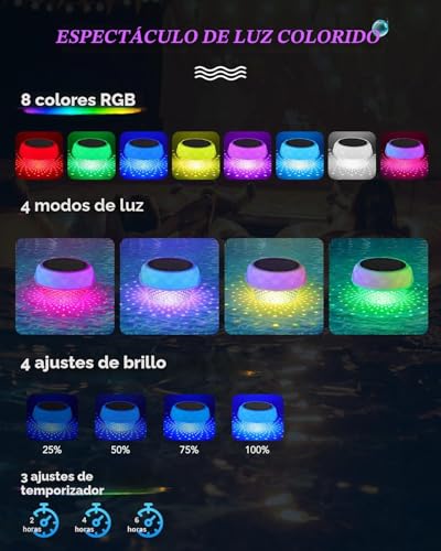 DoXtreme Solar Submersible Led Pool Lights with RGB Colour Changing, Solar Pool Light RF Remote Control with Cleaning Container, Submersible Pool Light Decoration for Garden and Pools