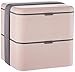 monbento - Large Bento Box MB Square Litchi with Compartments Made in France - Sustainable and Smart - Leakproof Lunch Box for Work and Meal Prep - BPA Free - Food Grade Safe - Pink