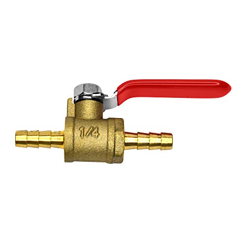 OCSParts MTLB-4 1/4-2 Brass Barb Ball Valve, Lead Free (Pack of2)
