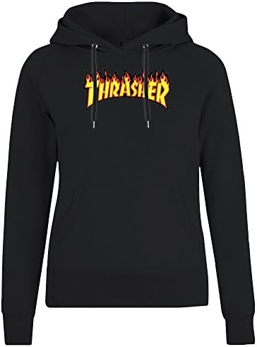 Thrasher Jacket Jumper Pullover with Hoodie for Women - 100% Soft Cotton DTG Printing Womens Clothing