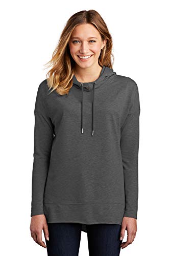 District Women's Featherweight French Terry Hoodie, Washed Coal, XXX-Large