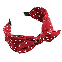 Hair Hoop Maserfaliw Sweet Polka Dot Print Bowknot Hair Hoop Women Wide Band Cloth Headband Headwrap - Red, Easter Gifts With Everyday Life And Office.