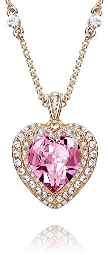 FAPPAC Heart Pendant Necklace Enriched with Swarovski Crystals
