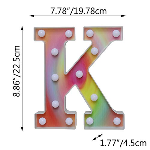 Rainbow Multiple Light up Letters with Remote, 16 Colors Alphabet Letter Lights Led Bar Signs