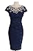 LECHEERS Women's Elegant Embroidered Pencil Cocktail Evening Bodycon Dress