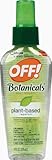 OFF! Botanicals Plant-Based Insect Repellent 4oz Spritz Repel Mosquitoes, gnats and other annoying insects for up to 2 hours