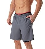Saxx Men's Kinetic 2n1 Train Walkshorts,Medium,Dk Charcoal