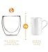 Kitchables Double Wall Glass Coffee Mugs Set of 4, 8oz - Insulated Clear Glass Coffee Mugs for Cappuccino, Latte, Tea, Espresso - Latte Cup - Tazas Para Cafe
