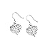 Filigree Earrings s925 Sterling Silver Hollow Love Heart Dangle Drop Earrings Jewelry (Heart)