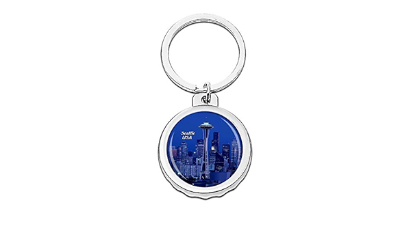 Amazon Com Hqiyaols Keychain Usa America Space Needle Seattle Bottle Opener Creative Crystal Stainless Steel Cap Key Chain Travel Souvenirs Gifts Metal Office Products