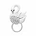 NOUMANDA Crystal White Swan Magnetic Eyeglass Pin Brooch Glasses Spec Spectacles Sunglasses Clip Holder